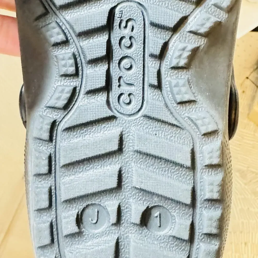 Crocs Shoes Kids 1 Gray Classic Lined Clog Fleece Fuzzy Slip On Comfort Casual